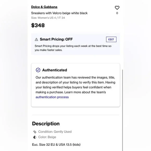 Dolce & Gabbana sneakers Velcro runners black beige classy preppy shoes slip on - Picture 2 of 13